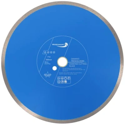 Abbildung von PRODIAMANT Profi Diamant Fliesenscheibe Pro Rim F702 350mm Bohrung 30mm mit Ring 25,4mm für Nassschneider Wassersäge sauberer Schnittkante