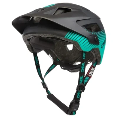 Abbildung von O&#039;NEAL Mountainbike Helm Enduro All Mountain Belüftungsöffnungen zur Kühlung, Polster waschbar, Robustes ABS Helmet Defender Grill V.22 Erwachsene Schwarz Grün Größe XS M
