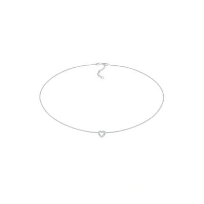 Abbildung von Elli Classy Heart Halskette, Damen, Größe: 36, Silber