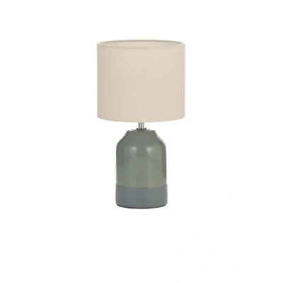 Abbildung von Pauleen 48324 Tischleuchte Sandy Glow E14 max. 20W Creme, Blau Stoff, Keramik