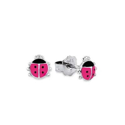 Abbildung von Prinzessin Lillifee Kinder Ohrstecker Marienkäfer 6 mm 925 Silber rhodiniert Emaille 541848
