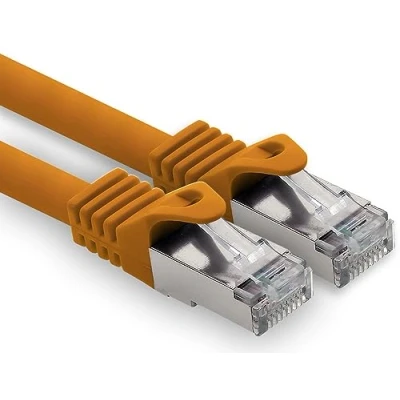 Abbildung von freiwerk 1,0m orange 1 Stück CAT.7 Netzwerkkabel Lan Ethernet Patch Kabel s FTP LSZH PIMF 10GB RJ45 Stecker Cat6a