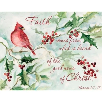 Abbildung von Lang Weihnachtskarten Cardinal and Berries, in Box, Kunstwerk von Susan Winget, 18 Karten, 19 Umschläge, 13,7 x 17,5 cm
