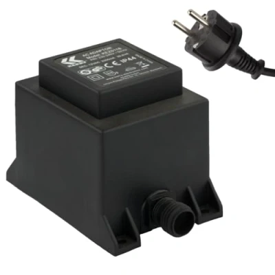 Abbildung von Netzteil 39,6 Watt IP44, LED Trafo, Transformator 230V zu 12V, Netzkabel 2 Pin Stecker, Netzstecker Polig, 12V Adapter, Netzgerät, Netzadapter, Niederspannung für Lichterketten