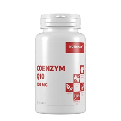 Abbildung von NUTRINAX Coenzym Q10 100mg pro vegane Kapsel 120 hochdosierte Kapseln für 4 Monate Made in Germany vegan ohne Magnesiumstearat