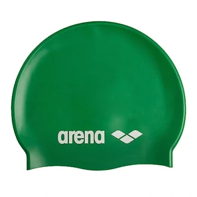 Abbildung von Arena Klassische Unisex Badekappe aus weichem Silikon, für Damen und Herren, intensives Training Rennen, komfortabel, rutschfest, Langhaar, Grün