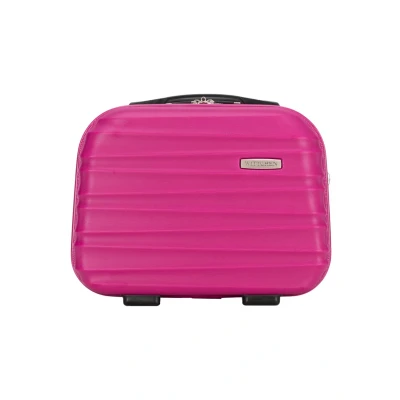 Abbildung von WITTCHEN Kosmetikkoffer Reisekoffer Handgepäck Kabinengepäck Rollkoffer Hartschale aus ABS Zahlenschloss Groove Line Rosa