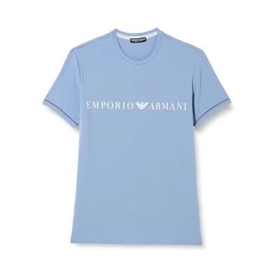 Abbildung von Emporio Armani Herren Men&#039;s Crew Neck T shirt Underlined Logo Shirt, Oxford, S EU
