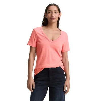 Abbildung von TOM Tailor MIT Vausschnitt Tshirt basic, Damen, Größe: XS, Rosewood pink