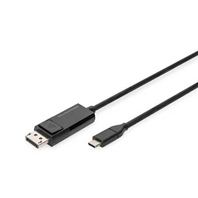 Abbildung von DIGITUS USB Typ C auf DisplayPort BidireKtional max. Auflösung 8K@30Hz, Länge: 2m, Schwarz