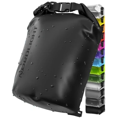Abbildung von Nordlight Dry Bag 10L Wasserdichter Beutel (Schwarz) Packsack Mit Roll Top Verschluss Und Schultergurt Schwimmen, Baden, Strand, Kanu, Stand Up Paddling, Tauchen