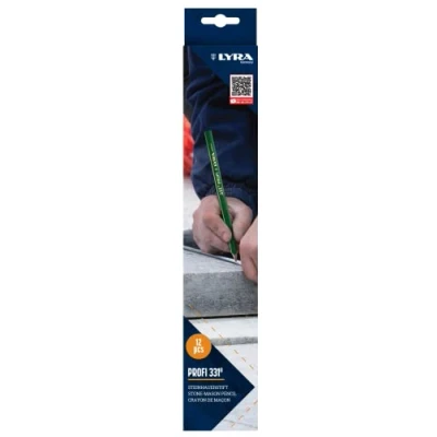 Abbildung von LYRA 3485002 L4313101, Steinhauerstift 331® oval 30cmlang,BleistiftinProfi Ausführung,idealfürMarkierungenaufStein/Beton,12Stück