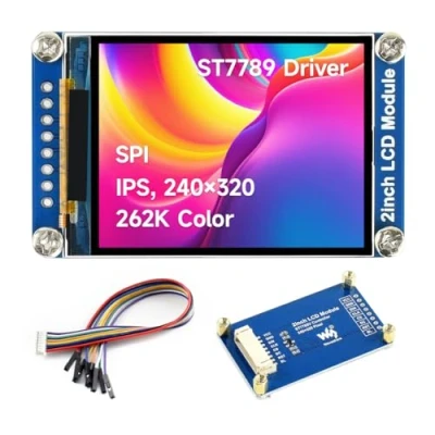 Abbildung von Waveshare General 2inch LCD Display Module IPS Screen 240x320 Resolution with Embedded Controller Communicating via SPI Interface Requires Minimum GPIO for Controlling