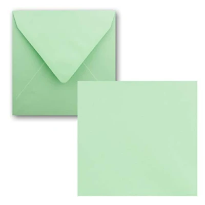 Abbildung von Quadratisches Einzelkarten Set 15 x cm mit Brief Umschlägen Mintgrün 25 Stück für Grußkarten &amp; mehr FarbenFroh by GUSTAV NEUSER