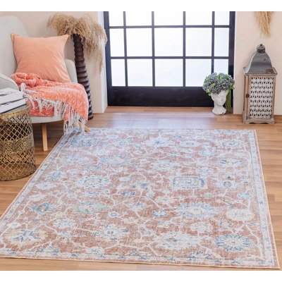 Abbildung von Surya Dakar Teppich waschbar in Waschmaschine Vintage für Wohnzimmer, Esszimmer, Küche Traditionelle Teppiche, Orientalischer Boho Teppich, Groß 160x213cm Braun