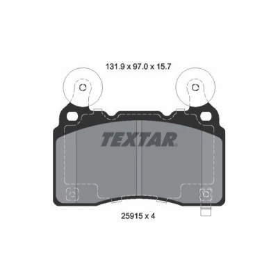 Abbildung von TEXTAR 2591501 Bremsbelagsatz mit akustischer Verschleißwarnung CHEVROLET: Camaro V Coupe