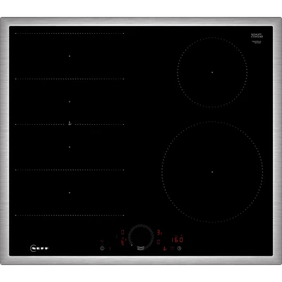 Abbildung von NEFF T66SHE4L0 Induktionskochfeld N70, autarkes Glaskeramik Kochfeld 60 cm breit, Twist Touch, Flex Induction, Home Connect, Smart Hood Automatic, aufliegend, Schwarz