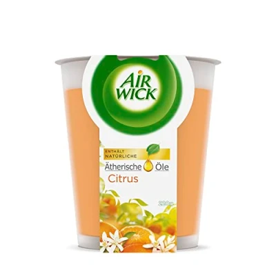Abbildung von Air Wick Wohlfühl Duftkerze XL im Glas Duft: Citrus Bis zu 40 Stunden Brenndauer Enthält natürliche ätherische Öle 220 g