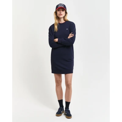 Abbildung von GANT Shield Cneck Dress Freizeitkleid, Damen, Größe: Large, Evening blue