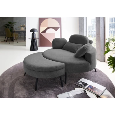 Abbildung von OTTO home Loveseat "Riko Sessel, B: 110 cm, Sitzhöhe: 44 cm" XXL- mit Stauraumhocker, Rückenstütze &amp; 4 Zierkissen