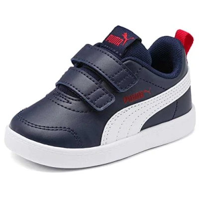Abbildung von Puma Unisex Kinder Courtflex V2 V Inf Sneaker, Blau Peacoat High Risk Red, 27 EU