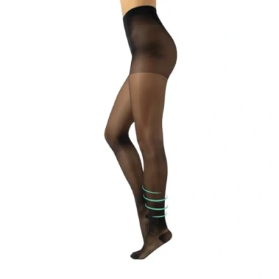 Abbildung von CALZITALY Stützstrumpfhose mit starker Kompression 10 mm/Hg, Feine Kompressionsstrumpfhosen Damen, S, M, L, XL, XXL, 3XL, 4XL, 70 DEN, Made in Italy (4XL, Schwarz)