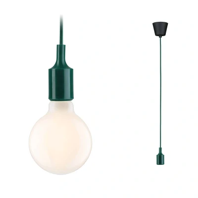 Abbildung von Paulmann 78429 Pendelleuchte Neordic Ketil ohne Leuchtmittel max. 60 Watt Hängeleuchte Grün, Schwarz Silikon, Kunststoff E27