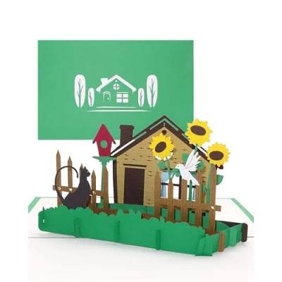 Abbildung von Pop Up 3D Karte Haus &amp; Garten z.B. als Grußkarte an die Nachbarn