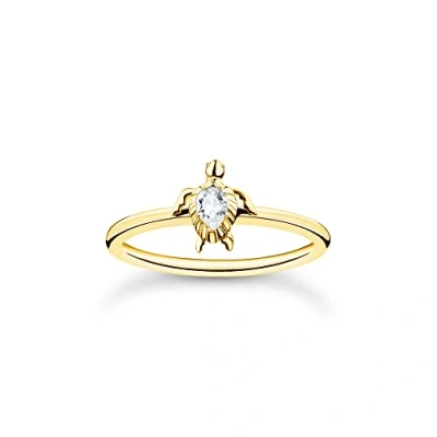 Abbildung von THOMAS SABO Damen Ring Schildkröte Gold 925 Sterlingsilber, 750 Gelbgold Vergoldung TR2401 414 14