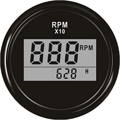Abbildung von ELING Digitaler Drehzahlmesser, wasserdicht, mit 9990 U/min, 52 mm, 9 32 V, Hintergrundbeleuchtung