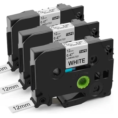 Abbildung von Unistar kompatibel Schriftband als Ersatz für Brother PTouch Bänder 12mm TZ Tape 0.47 White TZe 231 TZe231 PT D400 H105 1010 1000 1280 Beschriftungsgerät, 3er Pack