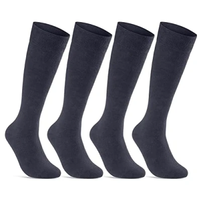 Abbildung von sockenkauf24 Kniestrümpfe Herren Baumwolle mit Komfortbund Navy Blau 22127 (4 Paar 47 50)