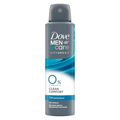 Abbildung von Dove Men+Care advanced 0% Deo Spray Clean Comfort mit Zink Komplex und 2 fach Schutz ohne Aluminiumsalze 150 ml