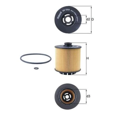 Abbildung von MAHLE ORIGINAL OX 1312D Ölfilter Filtereinsatz VOLVO: XC40