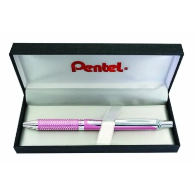 Abbildung von Pentel BL407P BOX EnerGel Liquid Gel Roller Sterling mit matt rose Gehäuse, Strichstärke 0.35 mm, Kugeldurchmesser 0.7 schwarz