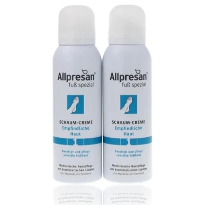 Abbildung von Allpresan Fuß spezial Nr. 1 Schaum Creme für empfindliche Füße Fußcreme zur täglichen Fußpflege empfindlicher Haut, 125 ml (2er Pack)