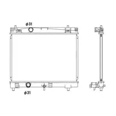 Abbildung von VALEO 735445 Kühler, Motorkühlung Aluminium 350 479 16 Kühlrippen gelötet TOYOTA: Yaris II Hatchback