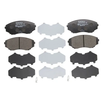 Abbildung von BOSCH 0 986 494 855 Bremsbelagsatz Low Metallic mit akustischer Verschleißwarnung Anti Quietsch Blech