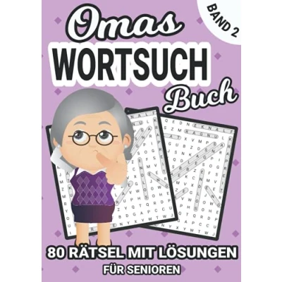 Abbildung von Omas Wortsuchrätsel Band 2: Rätselbuch in großer Schrift Gedächtnistraining für Erwachsene, Rentner und Senioren im Großdruck Größe ca. DIN A4 (Oma&#039;s Bücher)