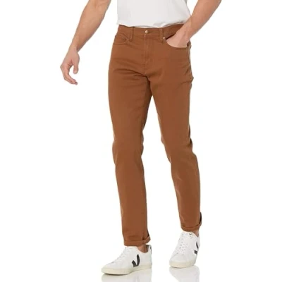 Abbildung von Amazon Essentials Herren Slim Fit Jeans, Dunkles Khakibraun, 42W / 32L