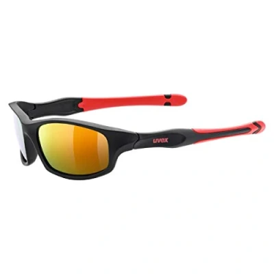 Abbildung von uvex sportstyle 507 Sonnenbrille für Kinder verspiegelt inkl. Kopfband black matt red/red one size