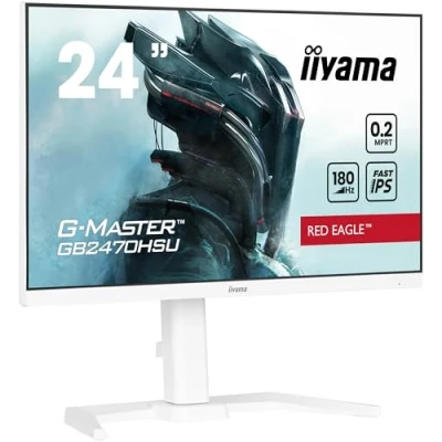 Abbildung von iiyama G Master Red Eagle GB2470HSU W6 60,5cm 23,8&quot; Fast IPS LED Gaming Monitor Full HD HDMI DP USB3.2 0,2ms 180Hz Adaptive Sync Höhenverstellung Pivot weiß