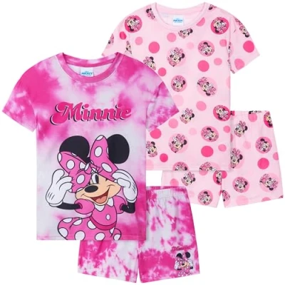 Abbildung von Get Trend Disney Minnie Mouse Pyjama Schlafanzug Mädchen Kurz 2er Set Teenager Kurzarm Sommer Loungewear (5 6 Jahre, Magenta Minnie)