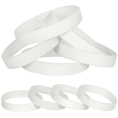 Abbildung von LVNRIDS 25 Stück Silikon elastische Armbänder, anpassbare Gummiarmbänder Armbänder für Jungen Mädchen Damen Herren Weiß