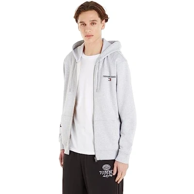 Abbildung von Tommy Jeans Entry ZIP THRU Hoodie Sweatjacke, Herren, Größe: Large, Silver grey heather