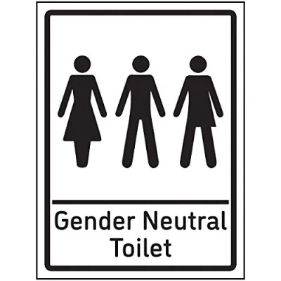 Abbildung von VSafety Geschlechtsneutrales WC Schild 150 x 200 mm 1 starrer Kunststoff