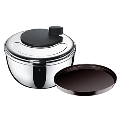 Abbildung von WMF Gourmet Salatschleuder 25,4 cm, Cromargan Edelstahl poliert, Kunststoffsieb, spülmaschinengeeignet