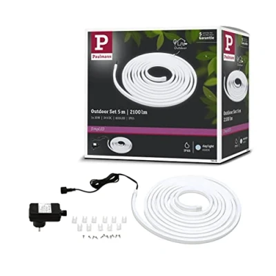 Abbildung von Paulmann 78908 LED Stripe SimpLED Outdoor Basisset 5m IP65 20W 2100lm 6500K 24VA Tageslicht Weiß Kunststoff