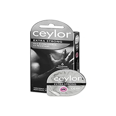 Abbildung von Ceylor Extra Strong 6 verstärkte Kondome, für Analverkehr, zuverlässige Sicherheit in jeder Stellung, verpackt im hygienischen &quot;Dösli&quot;