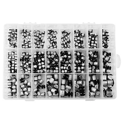 Abbildung von 400pcs SMD Elektrolytkondensator TOPINCN 24 Werte Kondensatoren Sortiment Kit Box Bereich 1uF 1000uF